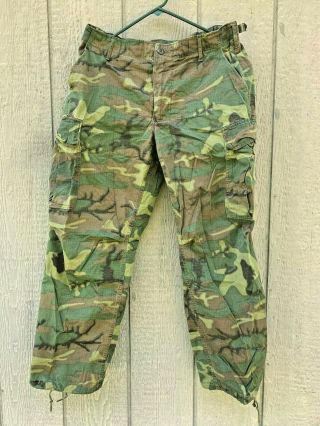 Vtg 1968 Vietnam War Usgi Erdl Camo Jungle Cargo Trousers Pants Medium 1960 