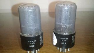 TEST NOS CODE MATCHED Pair RCA 6SL7GT SMOKED GREY GLASS Audio/Radio Tube TV - 7 2