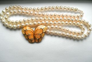Vintage Kenneth Jay Lane For Avon Butterfly “papillon” Necklace,  Not Worn