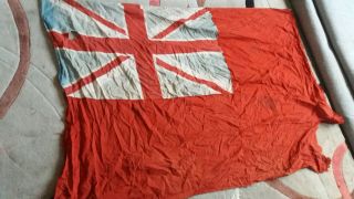 Vintage St George Cross - Red Ensign - Naval Flag Ww2 - 34 X 42 Inches