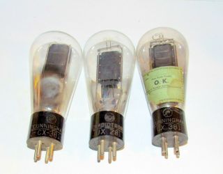 3 Rca & Cunningham Globe Style,  Type 81 Rectifier Tubes.  Tv - 7 Test Strong.