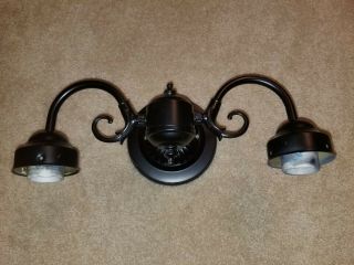 Ln Vintage Black Double Wall Fixture Light Sconce 2 1/4 " Fitter Shade Holder