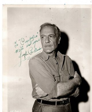 Maltese - American Character Actor Joseph Calleia,  Signed Vintage Studio Photo.