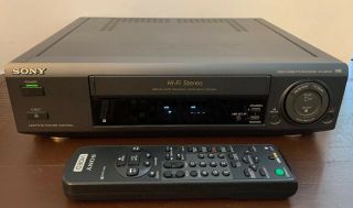 Sony Slv - 676hf 4 Head Vcr Vhs Player Recorder With Remote Cleaned And