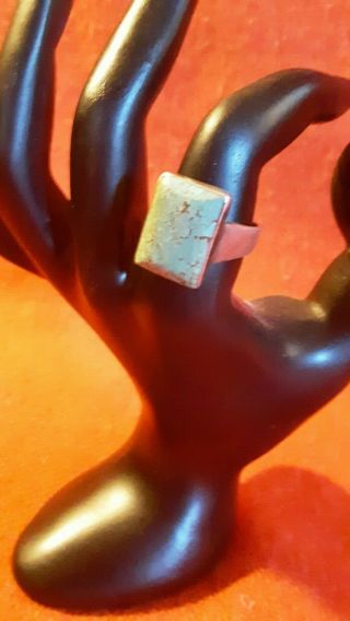 Vintage Navajo Old Pawn Sterling Silver And Turquoise Ring - Size 8