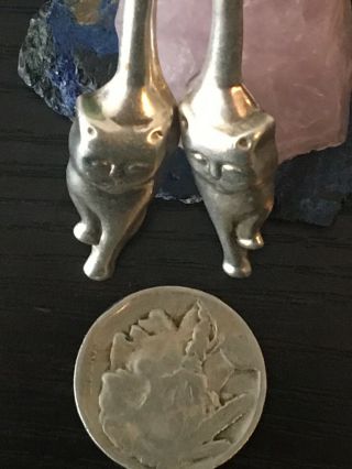 Vintage slinky Cat dangle Earrings Sterling Silver 5 G 6