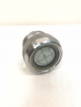 Precision Bullseye Circular Bubble Level Threaded Metal Vintage 2 1/8 " Diameter