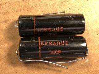 2 Nos Vintage Sprague Black Beauty.  22 Uf 600v Capacitors 160p (qty Avail