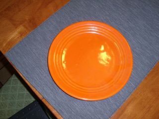 Vintage Bauer Pottery Ringware Orange - Red Luncheon Plate