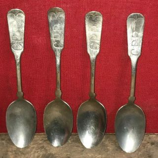 Set Of 4 Vintage Cpr Spoons Train Dinner Car Canadian Pacific Railway Railroad