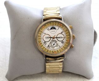 Gents Vintage Sekonda Moon Phase Gold Toned Wristwatch Spares/repairs - H68