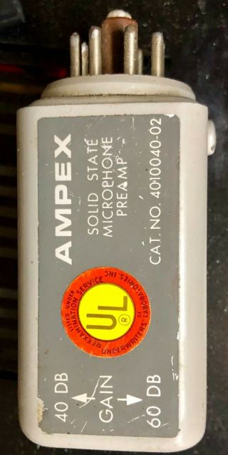 Vintage Ampex Microphone Preamplifier Preamp - Model 4010040 - 02 - Single