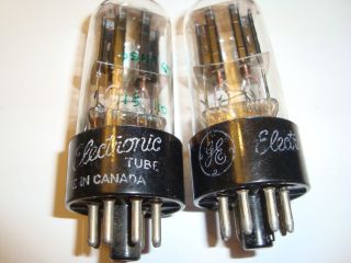 One Matched 6sn7gtb Tubes,  Tall Bottle,  Radiotron (canada) For Ge