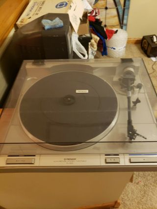 Vintage Pioneer Pl - S30,  Turntable With Dust Cover 1970 