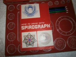 Vintage 1967 Kenner ' s SPIROGRAPH Set No.  401 With Pins Pens Board Box 4