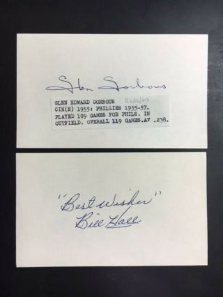 Bill Hall Pirates 1954 - 58 Vintage Signed Index Card 1950s Debut Jsa Precert