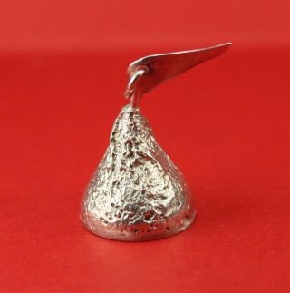 Vintage Sterling Silver Hersey Chocolate Kiss Pendant Signed JJ 2