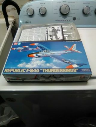 Vintage 2002 Tamiya 1/48 Chrome Plated F - 84g " Thunderbirds " Model Kit