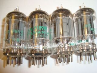 One Matched Quad Of Mil Spec,  And Industrial Heavy Duty Jan 6189w Tubes