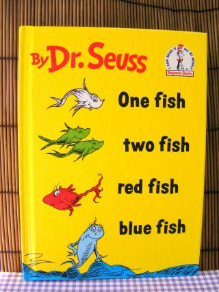 Vintage 1988 - Book - " One Fish,  Two Fish,  Red Fish,  Blue Fish " - Dr.  Seuss - Very Good