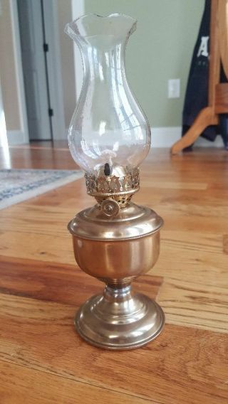 Vintage Hurricane Oil Lantern Lamp Glass Solid Brass - Hand Made in India 9.  75 