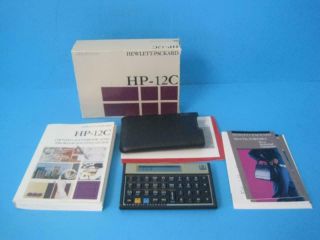 Awesome Vintage Hp - 12c Hewlett Packard Financial Calculator W/ Handbook & Box