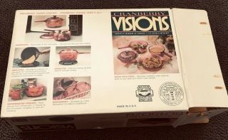 Vintage Corning Cranberry Visions 2 1/2 Quart 2.  5 L Saucepan Covered Non Stick 5