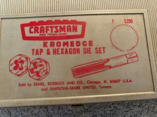 Vintage Craftsman Kromedge Tap & Hexagon Die Set 9 5200
