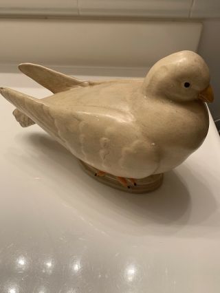 Haeger Art Pottery Dove Love Bird Ceramic Figurine Vintage 649 Beige Patina 6 " H