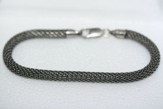 Vintage Chic Fashion Unisex Large Mesh Chain 925 Sterling Silver Bracelet 7 1/2 "