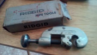 Vintage Ridgid 10 Tubing Pipe Cutter Made In Ohio,  U.  S.  A.  W/box