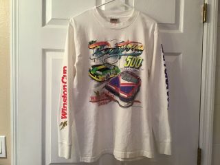 Vintage 90’s Nascar Daytona 500 Winston Cup Racing Long Sleeve Shirt Large White