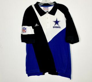 Vintage Dallas Cowboys Apex One Nfl Pro Line Mens Multicolor Polo Shirt Large
