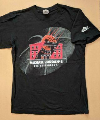 Vintage 90s Nike Michael Jordan Restaurant T Shirt L Chicago Worn Once Gray Tag