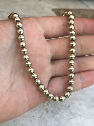 Sterling Silver 925 Vintage Top Quality 19.  5” Adjustable Beaded Chain Necklace