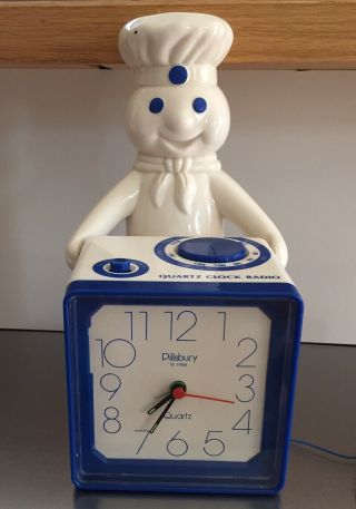 Vintage 1986 Pillsbury Doughboy Poppin Fresh Clock Radio