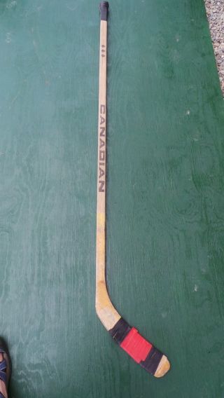 Vintage Wooden 54 " Long Hockey Stick Canadian 320