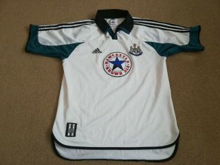 Vintage Adidas Newcastle United Away Football Shirt 1999 / 2000 Brown Ale Medium