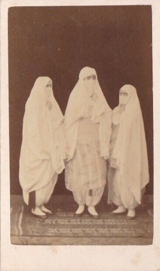 Vintage Carte De Visite Cdv Middle East Egypt Algeria Women In Veils