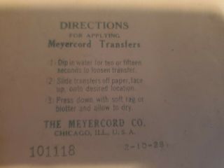 Vintage Meyercord Decals - Macomb Illinois advertising 3