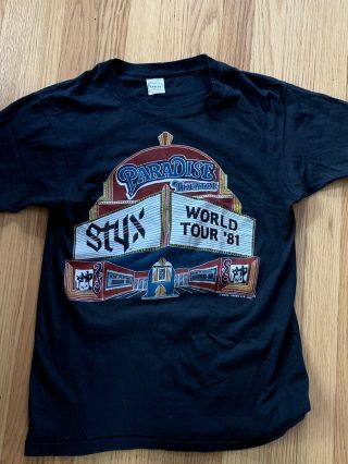 Real Vintage 1981 Styx Concert Tour Shirt Star Screens Label