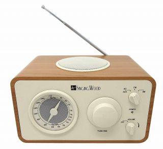 Singing Wood Retro Wood Am Fm Radio With Bluetooth And Aux - In Jack (beech Wood)