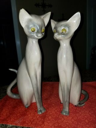 Vintage Anthony Freeman McFarlin Calif Pottery CATS Signed 137 Sphinx Siamese 6