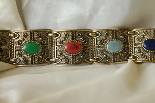 Vintage Sarah Coventry Cabochon Bracelet : Very Ornate 4