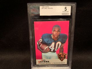 1969 Topps Football Gale Sayers 51 Bvg Bgs 5 Chicago Bears Vintage