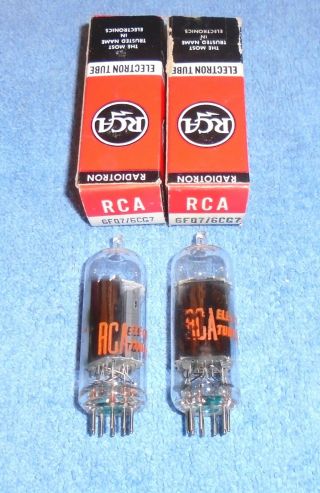 2 Nos Rca 6fq7 6cg7 Clear Top Vacuum Tubes - Twin Triodes For Audio Preamps