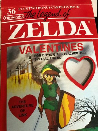Vintage 1989 The Legend Of Zelda Valentines Box Nintendo Valentine 