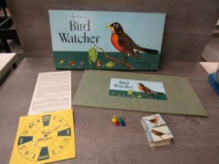 Vintage 1958 Parker Brothers The Game Of Bird Watchers Board Game
