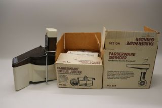 Vintage Farberware Mixer Attachments Juicer Meat Grinder Slicer 391 397 Nos Dm