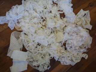 1 Lb.  Mixed White & Ecru And Vintage Sewing Lace A